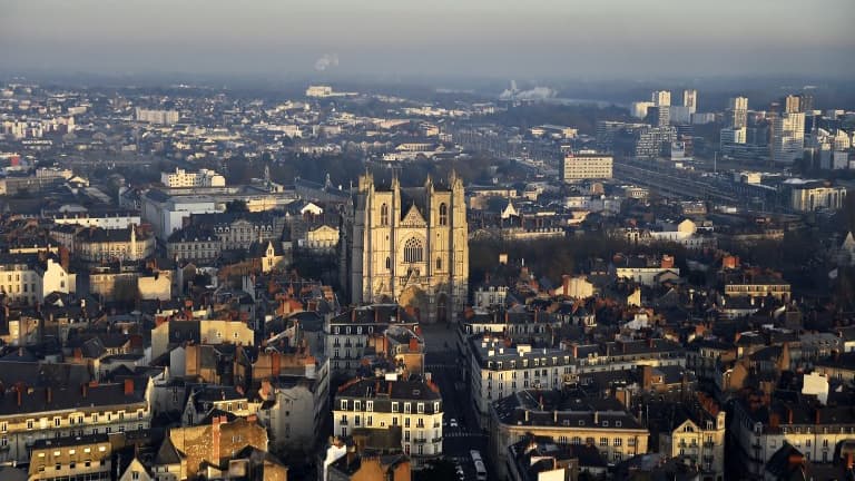 Vue aérienne de la ville de Nantes