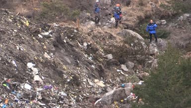 Les débris de l'avion Airbus A320 Germanwings crashé dans les Alpes en mars 2015.