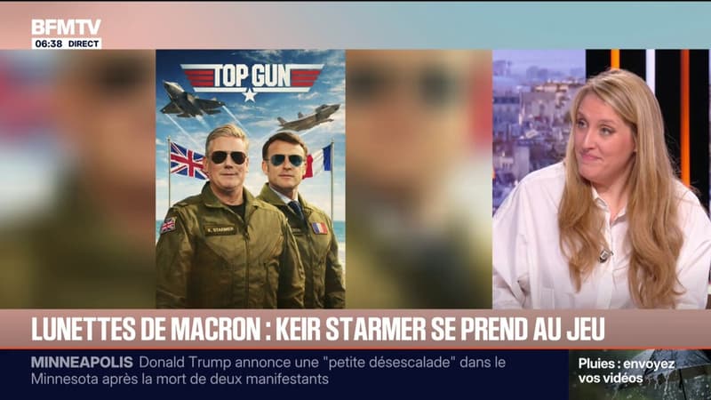 Sur les réseaux sociaux, Keir Starmer, le 1er ministre britannique, ironise des lunettes de soleil d'Emmanuel Macron