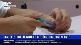 Pour la rentrée scolaire, des enfants testent les nouveautés dans les fournitures scolaires