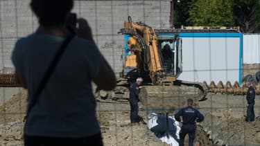 Déminage d'une bombe de 500 kg de la Seconde Guerre mondiale, à Saint-Nazaire en Loire-Atlantique le 8 juillet 2020