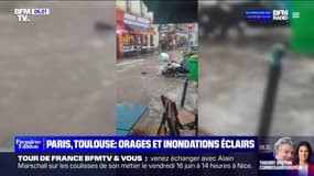 Orages: les images d'inondations éclairs à Paris et Toulouse ce dimanche soir