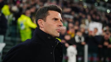 Thiago Motta, entraîneur de la Juventus, lors du match contre Empoli (1-1, 2 t.a.b. 4, Coupe d'Italie), le 26 février 2025