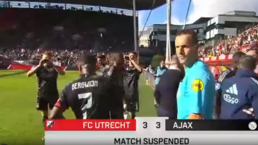 Le match Utrecht-Ajax interrompu le 22 octobre 2023.