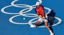Le Serbe Novak Djokovic face au Bolivien Hugo Dellien au 1er tour des JO de Tokyo, le 24 juillet 2021