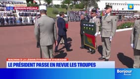 Commémoration de la bataille de Camerone: Emmanuel Macron remet des médailles aux légionnaires à Aubagne