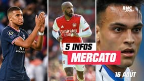 Mbappé, Lacazette, Lautaro... Les 5 infos mercato du 16 août à la mi-journée