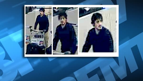 Les trois suspects des explosions à l'aéroport de Bruxelles, dont celui-ci, ont été filmés par les caméras de surveillance. Les trois suspects des explosions à l'aéroport de Bruxelles, dont celui-ci, ont été filmés par les caméras de surveillance.