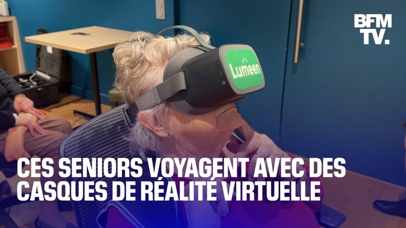 Des seniors voyagent depuis leur résidence grâce à des casques de réalité virtuelle