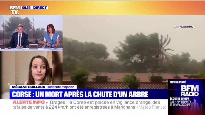 Une habitante d'Ajaccio témoigne de la violence des orages en cours sur l'île