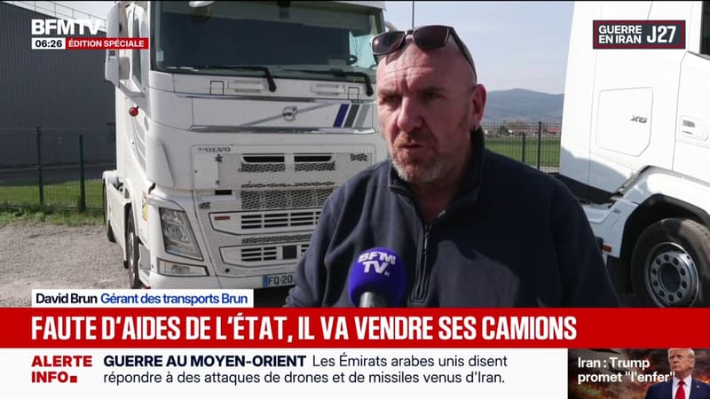 "C'est frustrant": David Brun, gérant d'une entreprise de transport, envisage de ne plus faire rouler ses 17 véhicules face à la hausse des prix des carburants