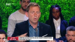 "Pourquoi, c'est simplement le joueur noir qui a été insulté qui devrait se barrer...Le racisme ce n'est pas le combat du noir ou de son pote blanc, c'est le combat de tous !" Daniel Riolo 