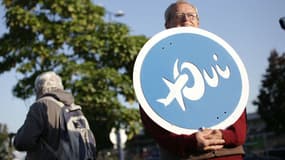 Un partisan du "oui" à  Notre-Dame-des-Landes.