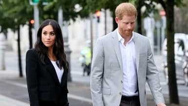 Meghan et Harry lors d'une visite officielle à Dublin, le 11 juillet 2018. 