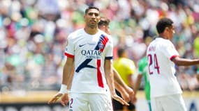 Achraf Hakimi célèbre un but lors de PSG-Seattle (2-0, Coupe du monde des clubs), le 23 juin 2025