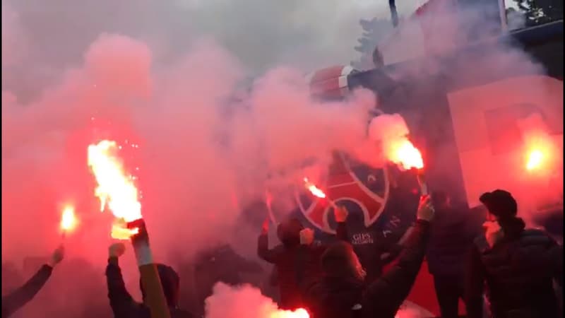 PSG-Lens: grosse ambiance avec les supporters parisiens sur le passage du car