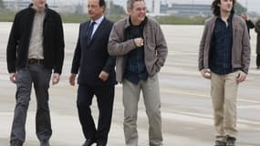 Pierre Torres, à gauche, lors de son arrivée à Paris en avril 2014 (photo d'illustration).
