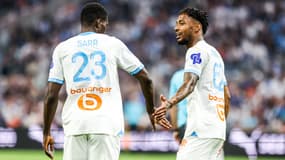 Ismaila Sarr et Amir Murillo avec l'OM en mai 2024