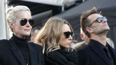 Laeticia Hallyday, Laura Smet et David Hallyday, le 9 décembre 2018, à Paris.