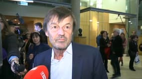 Nicolas Hulot face à la presse ce vendredi.