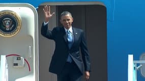 Barack Obama à son arrivée à l'aéroport de Tel Aviv, mercredi midi.