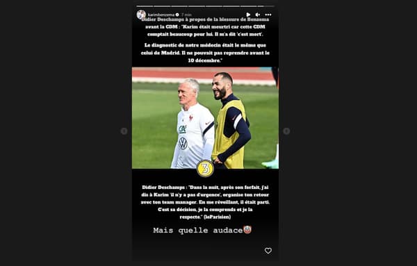 La réponse de Benzema à Deschamps La réponse de Benzema à Deschamps