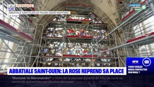 Rouen: la rose de l'abbatiale Saint-Ouen vient d'être remise en place