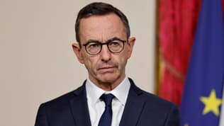 Le ministre de l'Intérieur français Bruno Retailleau le 26 février 2025 à l'Hôtel de Matignon à Paris 