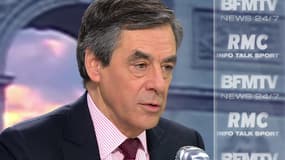 François Fillon sur le plateau de BFMTV-RMC, le 15 janvier 2016.