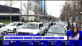 Var: les infirmiers mobilisés à Marseille dans une opération escargot