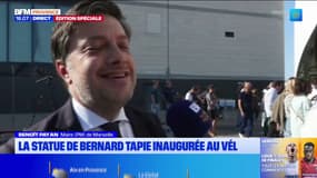 "Ca s'est fait naturellement": Benoît Payan revient sur le projet de la statue de Tapie au Vélodrome