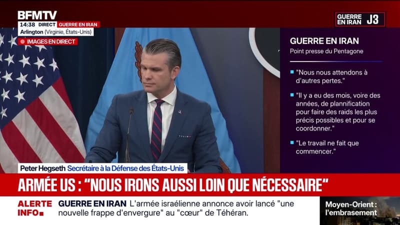 Guerre au Moyen-Orient: "Nous irons aussi loin que nécessaire", affirme Peter Hegseth, secrétaire à la Défense des États-Unis