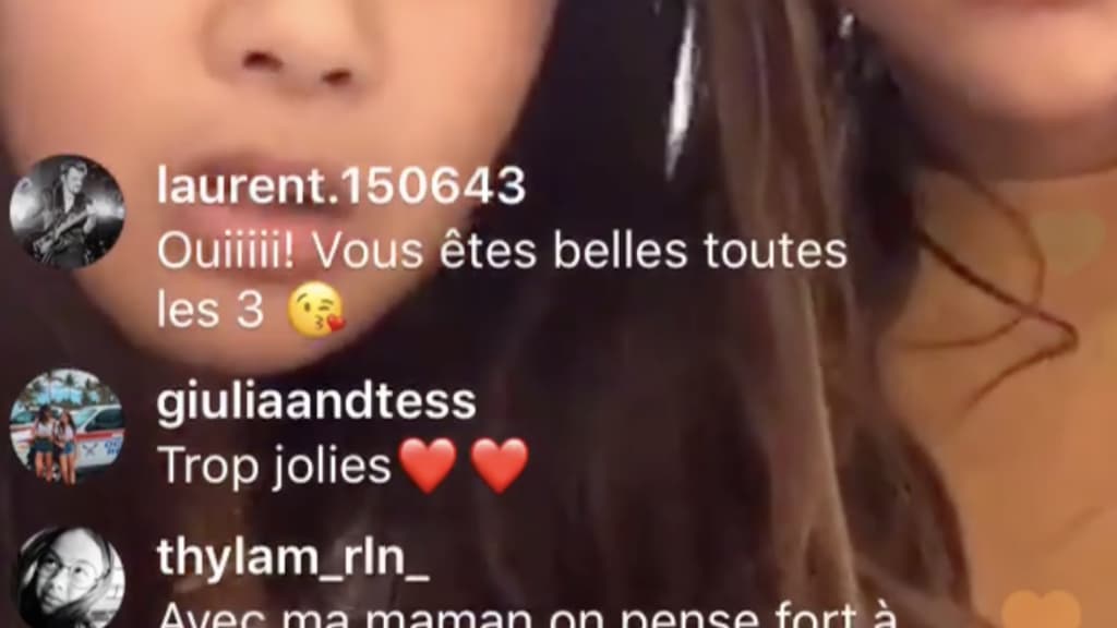 Jade Hallyday et une amie lors de leur live Instagram Jade Hallyday et une amie lors de leur live Instagram