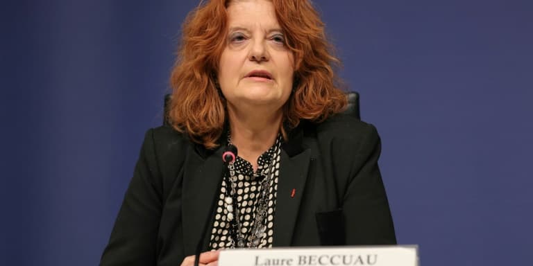 La procureure Laure Beccuau, lors d'une conférence de presse à Paris, le 7 mars 2025