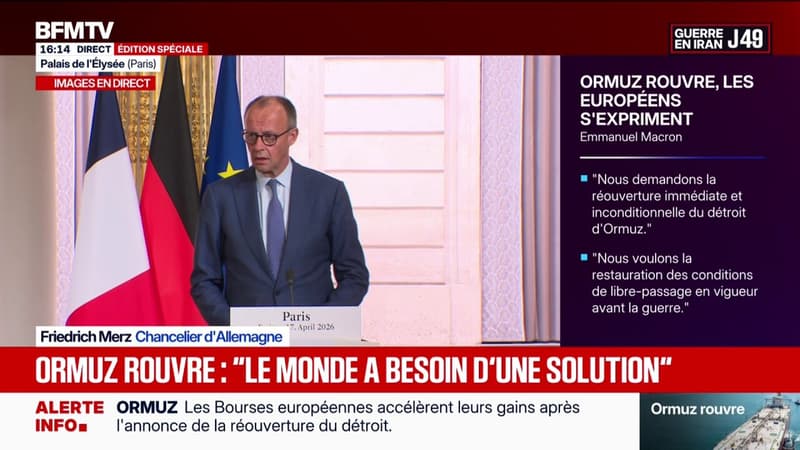 Friedrich Merz: "L'Allemagne est prête à apporter sa contribution pour sécuriser la navigation dans le détroit d'Ormuz"