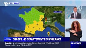 Orages: 45 départements en vigilance jaune
