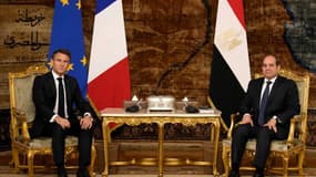 Emmanuel Macron et Abdel Fattah al-Sissi au Caire le 25 octobre 2023 