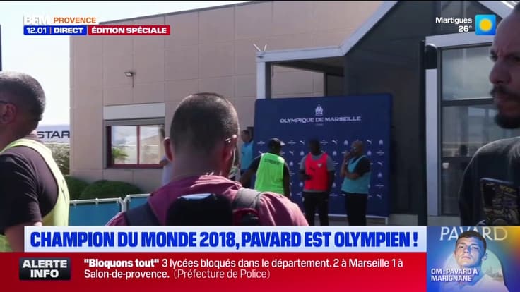 Benjamin Pavard, nouveau défenseur de l'Olympique de Marseille, arrive à Marseille ce mercredi