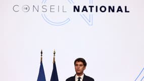 Gabriel Attal lors du conseil national de Renaissance à Paris, le 8 décembre 2024