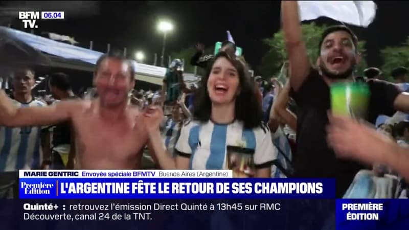 Les supporters argentins attendent le retour de leur équipe dans une ambiance festive