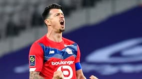 Le défenseur portugais de Lille, José Fonte, buteur lors du match de Ligue 1 à domicile face à Strasbourg, le 28 février 2021 