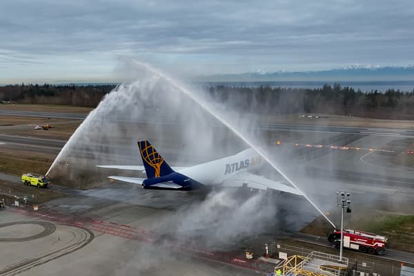 La cérémonie d'accueil du dernier Boeing 747 livré à Atlas Air