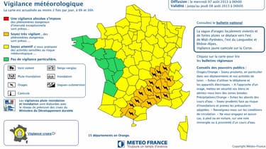15 départements sont encore placés sous vigilance orange.