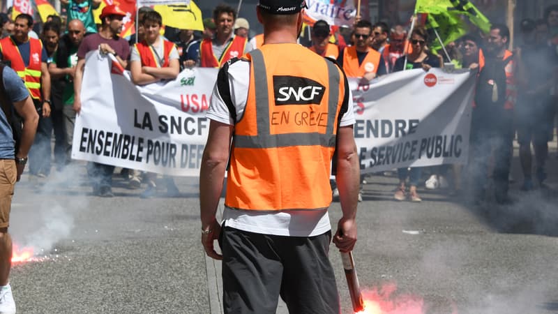 Une manifestation de cheminots en avril 2018 à Toulouse. (Photo d'illustration)