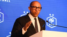 Le président de la FFF, Philippe Diallo, après une réunion de crise, le 3 mars 2025