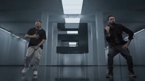 Slim Shady et Eminem dans le clip du morceau "Houdini", sorti en ami 2024.