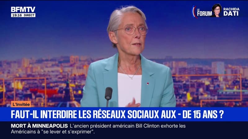 Faut-il interdire les réseaux sociaux aux moins de 15 ans ? "C'est un très gros sujet de santé publique", estime Élisabeth Borne, ancienne Première ministre