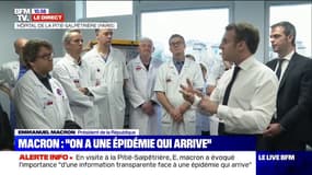 En visite à la Pitié-Salpêtrière, Emmanuel Macron demande "moins d'hypocrisie" chez "ceux qui dénoncent" la situation dans l'hôpital public
