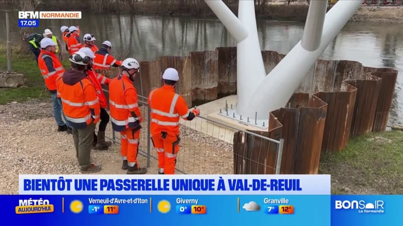 Val-de-Reuil: le chantier de la passerelle pour enjamber l'Eure avance