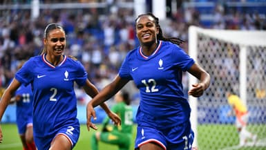 Marie-Antoinette Katoto buteuse lors de France-Colombie, le 25 juillet 2024